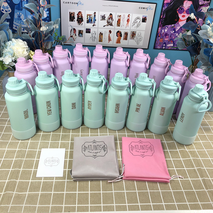 1000ML Water Bottle | Stainless Steel Vacuum Insulated Flask  | Thermos Tumbler | BPA Free | Personalised Gift