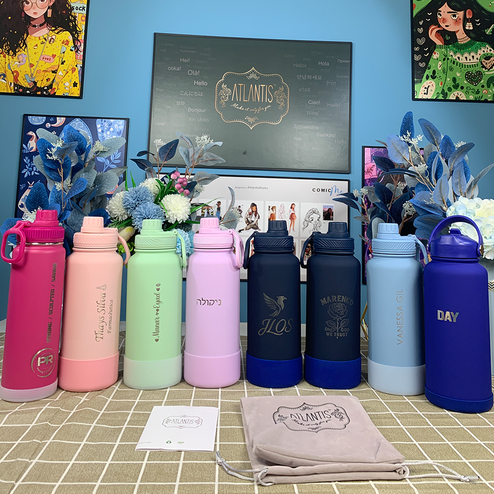 1000ML Water Bottle | Stainless Steel Vacuum Insulated Flask  | Thermos Tumbler | BPA Free | Personalised Gift