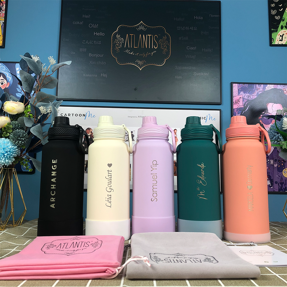 1000ML Water Bottle | Stainless Steel Vacuum Insulated Flask  | Thermos Tumbler | BPA Free | Personalised Gift