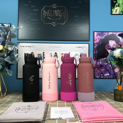 1000ML Water Bottle | Stainless Steel Vacuum Insulated Flask  | Thermos Tumbler | BPA Free | Personalised Gift