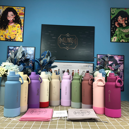 1000ML Water Bottle | Stainless Steel Vacuum Insulated Flask  | Thermos Tumbler | BPA Free | Personalised Gift